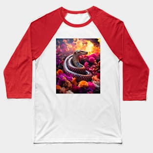 Floral Blaze Serpent Baseball T-Shirt